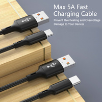 Câble de charge USB tressé en nylon haute vitesse pour iPhone, câble de charge rapide Type C, cuivre pur, utilisation informatique, lecteur de codes-barres