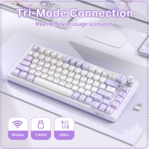 Wireless Keyboard ONIKUMA MT707 Tri-Mode 2.4G Mint Switches RGB ABS Injection Molding 82-key Diy Custom Computer Mini Keyboard - Product Image 5