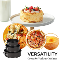 Ensemble de 3 moules à gâteau antiadhésifs à fond amovible, ustensiles de cuisson pour gâteaux et biscuits