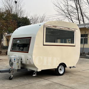 รถพ่วงรถบรรทุกอาหารแบบมินิมอล & อินเทรนด์สำหรับขาย | ไอศกรีมสีกาแฟและรถเข็นอาหารจานด่วนแบบสั่งทำได้ - Product Image 1