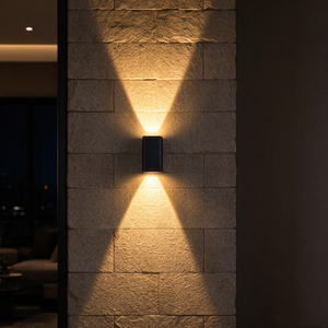 Applique murale LED en aluminium SENZHAO à double tête, éclairage vers le haut et vers le bas, lampe murale intérieure et extérieure pour façade de bâtiment - Product Image 3