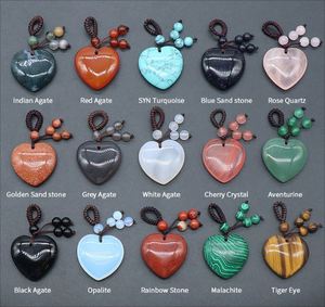 Agate Crystal 30mm Love Woven <b>Key</b> <b>Chain</b> Pendant Heart Natural Stone Heart Pendant <b>Key</b> <b>Chain</b> - Product Image 2