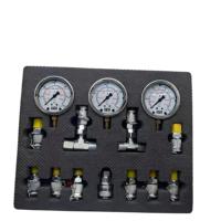 Kit de 3 manomètres hydrauliques pour machines de construction, avec 3 raccords en T, kit de test de haute qualité universel