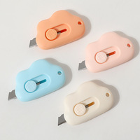 Mini couteau utilitaire automatique portable-Outil de coupe-papier en plastique pour l'ouverture du paquet et de l'enveloppe, outil de coupe de papier sûr