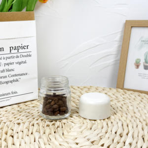 Bocal en verre clair, noir, blanc, contenant concentré avec couvercle CR - Product Image 3