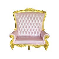 Chaise Trône Personnalisée en Plastique pour Bureau, Modèle Princesse Rouge et Or, Chaise Trône Roi et Reine Violette