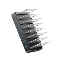 Chargeur GaN PD 288W 8-en-1 avec adaptateur secteur USB-C et câble rétractable, station de charge multi-ports pour ordinateur portable/tablette/téléphone