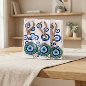 Handcrafted Blue Protection <b>Charm</b> Hanging with Jute Rope Traditional Decorative Home Wall Hanging for Door Entrance Bedroom - Product Image 4