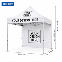Carpa Comercial Plegable Impermeable de 10x10 para Vendedores de Alimentos, Ideal para Puestos de Mercado al Aire Libre (Venta al Por Mayor)