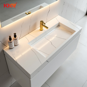 Lavabo de Pared de Superficie Sólida de Acrílico Modificado con Patrón de Mármol KKR para Baño - Product Image 2