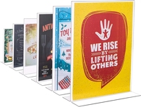 Ensemble de présentoirs acryliques commerciaux porte-cartes de table d'affiche numérique + support de menu, supports de signes publicitaires pour restaurant/vente au détail