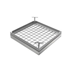 Coperchio per pozzetto in alluminio invisibile, design a incasso, classe di carico A15 per pavimentazione in piastrelle e passerelle - Product Image 1