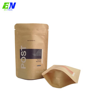 Sachets d'emballage réutilisables en papier <span class=keywords><strong>kraft</strong></span>, sacs en papier <span class=keywords><strong>kraft</strong></span> à fermeture éclair écologique pour sachets de thé biodégradables, pièces - Product Image 6