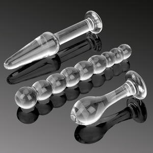 3 Stks/set Sex Toys Voor Vrouwen Mannen Prostaat Massager Anale Dildo Kraal Anaal Plug Butt Plug Butt Stimulatie Glas Kristal - Product Image 2