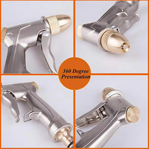 Anti Rust Copper Nozzle High Pressure Garden Water Spray Gun Durable Metal Hand Sprayer for <b>Pet</b> <b>Bathing</b> <b>Cleaning</b> - Product Image 4