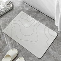 Tapis de bain antidérapant en pierre de diatomite FIGOO Luxury Wave, fabriqué à la machine, en boue de diatomée, pour toilettes, absorption d'eau, repose-pieds, tapis de porte