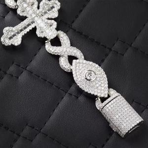 Bracelet Cœur Personnalisé Moissanite VVS Sertie de Pierres, 8 Pouces, en Argent Sterling 925 Plaqué Or Blanc, Tendance Hip Hop - Product Image 3