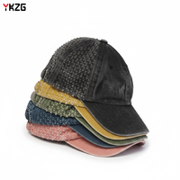 Casquette de baseball en coton délavé effet vieilli, style vintage déchiré et usé, casquette Dad Hat, vente en gros, logo personnalisé, casquette snapback streetwear à 6 panneaux