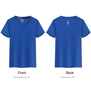 男女夏季速干运动t恤短袖细网领透气印花Logo可拉伸丝印毛坯 - Product Image 1