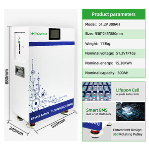 IP65 방수 방진 태양 에너지 Akku 51.2v 300ah 314ah Lifepo4 배터리 15kwh 16kwh 리튬 배터리 지상 장착 배터리 - Product Image 2