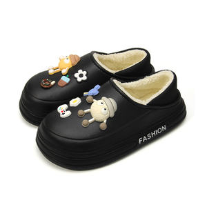 Chaussons thermiques en EVA pour hommes, doublés en polaire, chaussures d'intérieur d'hiver, antidérapants, confortables, pour l'intérieur et l'extérieur, par temps froid - Product Image 1