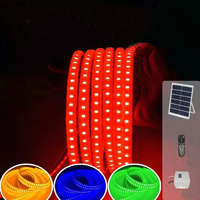Bandes lumineuses RGB étanches à énergie solaire pour l'éclairage paysager des villas, jardins et bâtiments, lumières néon et lumières d'ambiance pour festivals