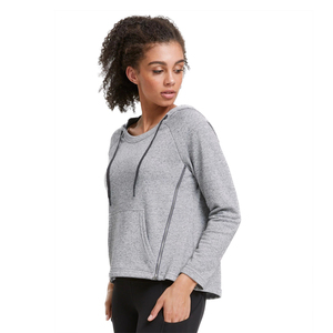 Personnalisé Coton Doux Zippé O-cou Gris Sport <span class=keywords><strong>Allaitement</strong></span> Top Avec Capuche - Product Image 4