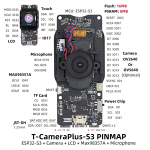 Carte de développement LILYGO T-CameraPlus-S3, processeur double cœur ESP32-S3R8, caméra 2MP + écran tactile 1,3 pouce, Wi-Fi + <span class=keywords><strong>Bluetooth</strong></span> - Product Image 5