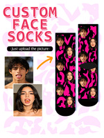 Chaussettes d'hiver ALBK personnalisées avec motif de lettres, photo, texte, nouveauté amusante, cadeau personnalisé avec photo de visage pour femmes, hommes, Saint-Valentin