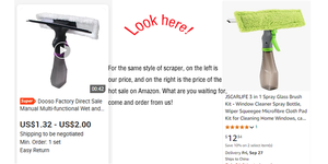 Dooso Productos de limpieza al por mayor Se puede rociar con agua Kit de limpieza de ventanas Raspador Limpiaparabrisas Escurridor Limpiador de ventanas - Product Image 2