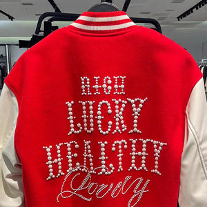 OEM مخصص للرجال كلية ليترمان جاكيت اسكواش أسود الأكمام جلد طبيعي جودة عالية اللؤلؤ مطرز سترات الرجال - Product Image 5