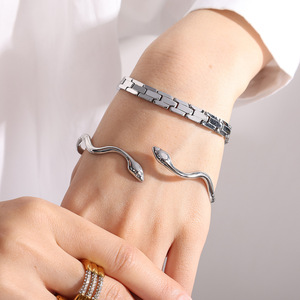 Geometric Titanium Steel <b>Bracelet</b> Gold <b>Silver</b> Unisex Jewelry Gift Fashion <b>Cuff</b> <b>Bracelet</b> SL138 - Product Image 3