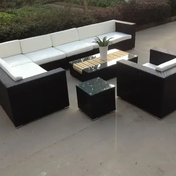 Nhà Máy Giá Rẻ Giá 8 cái/bộ Sân Vườn Patio Mây Wicker Sofa Set Đồ Nội Thất Ngoài Trời