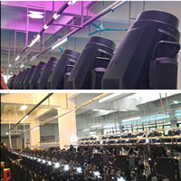 Projecteur professionnel à tête mobile 295W 14R Beam, 20 canaux DMX512, 14 couleurs, 13 gobos, prisme, stroboscope, IP20, 3200K-7800K, pour DJ et discothèques
