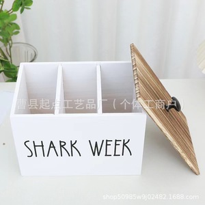 Solid Wood Storage Box With Lid Rectangular Bathroom Organizer For Feminine Hygiene Products Desktop Decorative Box - Product Image 3