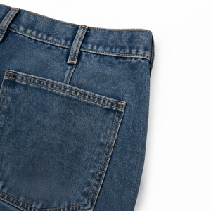 Jeans en denim pour homme, coupe large et effilée, 100% coton, Vietnam, taille mi-haute, vêtements unisexes, design moderne - Product Image 1