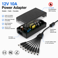 Distributeur d'alimentation CC 12V 10A 120W, kit répartiteur 1 entrée 8 sorties, modèle HXY-1210 pour systèmes multi-appareils CCTV LED