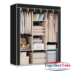 Armoire compacte grande capacité légère et stable, facile à installer, résistante à la poussière, pour organiser les vêtements de tous les jours, la literie, les sacs - Product Image 1