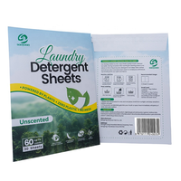 Tablettes de lessive biodégradables de qualité supérieure OEM pour un nettoyage en profondeur, parfum pour vêtements, détergent écologique en feuilles, savon en bandes