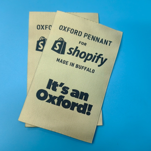 Étiquettes de vêtements de marque originales à haute densité étiquette tissée plate personnalisée étiquette de vêtement de tissage à coupe droite - Product Image 3