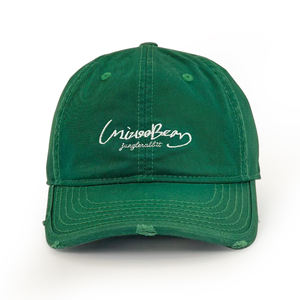 قبعات بيسبول أصلية للبيع بالجملة من القطن للجنسين بتطريز ثلاثي الأبعاد بارز، قبعة داد سادة ممزقة ذات 6 ألواح، قبعة رياضية بشعار مخصص - Product Image 1