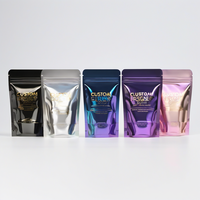 Sachet Doypack Personnalisé Imprimé Doré Métallisé avec Fermeture Zip et Valve Unidirectionnelle pour Aliments pour Animaux 1,5 kg, Transparent Haute Brillance