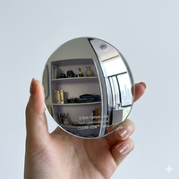Miroir de voyage pour selfie 2026, 9,5 cm, portable, en acrylique, lentille convexe grand angle, accessoire de photographie pour téléphone, vente en gros d'usine