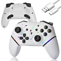 Manette de jeu sans fil RGB à éclairage privé, compatible avec Switch, iOS, Android et PC (NS)