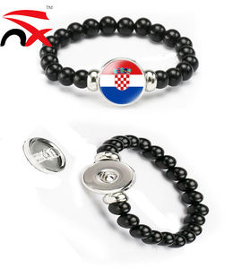 Vente en gros de cadeaux souvenirs de <span class=keywords><strong>voyage</strong></span> Bracelet drapeau national <span class=keywords><strong>croatie</strong></span> Bracelet élastique en corde perlée pour la décoration - Product Image 3