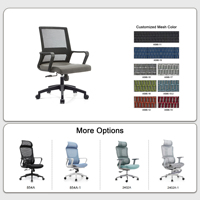 Chaise de bureau ergonomique moderne en maille PVC avec hauteur réglable, accoudoirs réglables et soutien lombaire pour un confort optimal