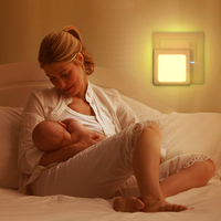 Lampe de nuit LED carrée personnalisée, blanc chaud 2700K, avec capteur de lumière, gradation progressive, éclairage intérieur