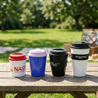 Gobelet à café réutilisable en plastique personnalisé, plusieurs tailles (8oz/12oz/16oz), simple ou double paroi, étanche, compatible lave-vaisselle, avec logo