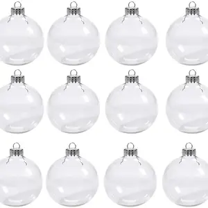 Boules transparentes boule transparente en plastique remplissable sphère ornement pour arbre de Noël/décoration de la maison/mariage/anniversaire/fête/boîte-cadeau