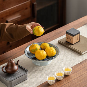 <span class=keywords><strong>จาน</strong></span>ขนมหวาน ผลไม้แห้ง หรือของว่าง ขนาด 8 นิ้ว ทรงกลม เคลือบสีน้ำเงิน ทำจากพอร์ซเลนคุณภาพสูง เป็นมิตรกับสิ่งแวดล้อม เหมาะสำหรับตกแต่งบนโต๊ะอาหาร - Product Image 4